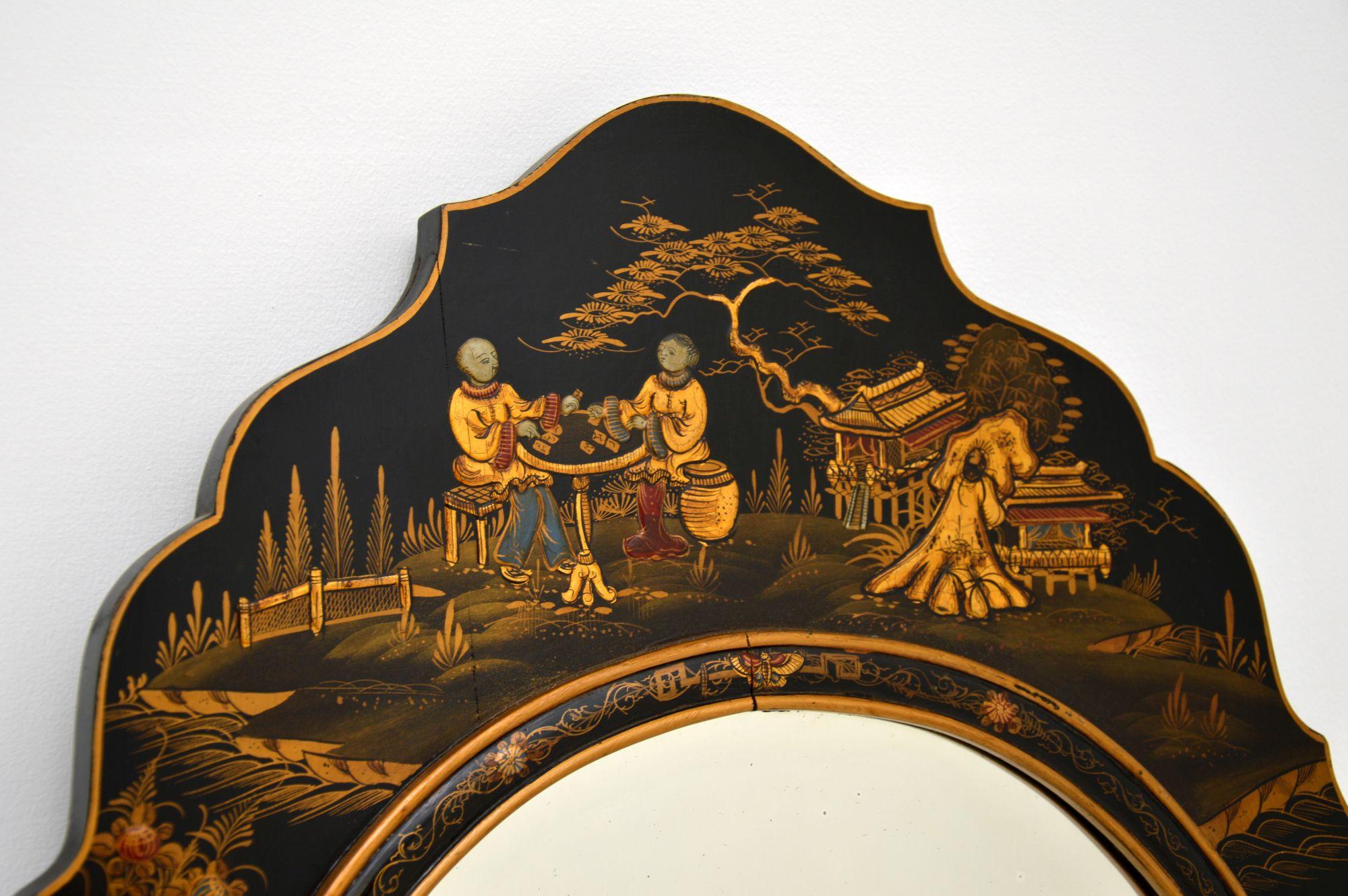 English Antique Chinese Queen Anne Style Chinoiserie Mirror