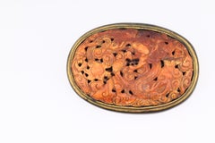 Antique Chinese Rare Amber Dragon Brooch Qing Period