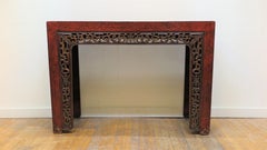 Antique Chinese Red Lacquer Console Table