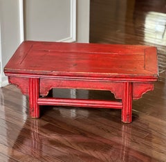 Antique Chinese Red Lacquer Low Kang Table