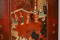 Antique Chinese Red Lacquer Panel Now a Low Table