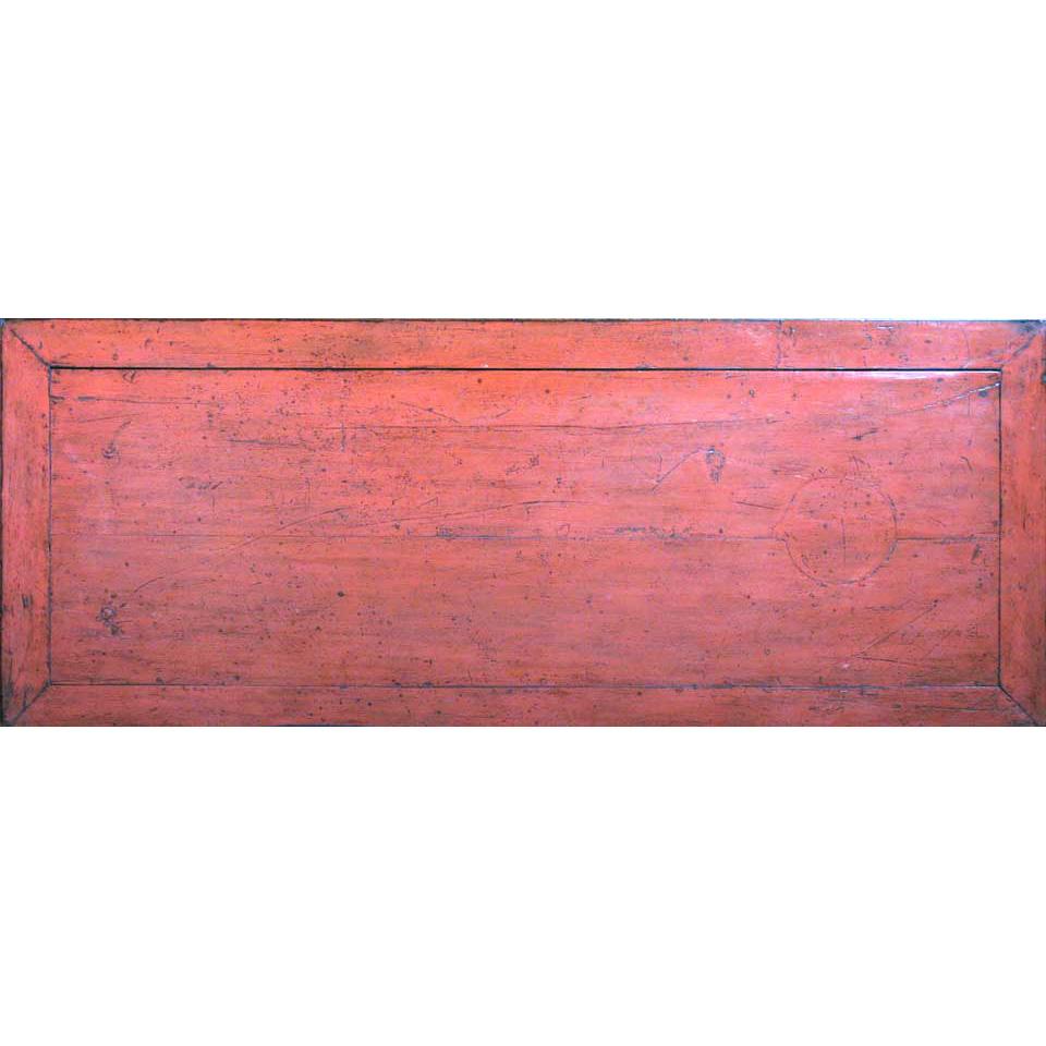 Antique Chinese red lacquered painting table For Sale 2