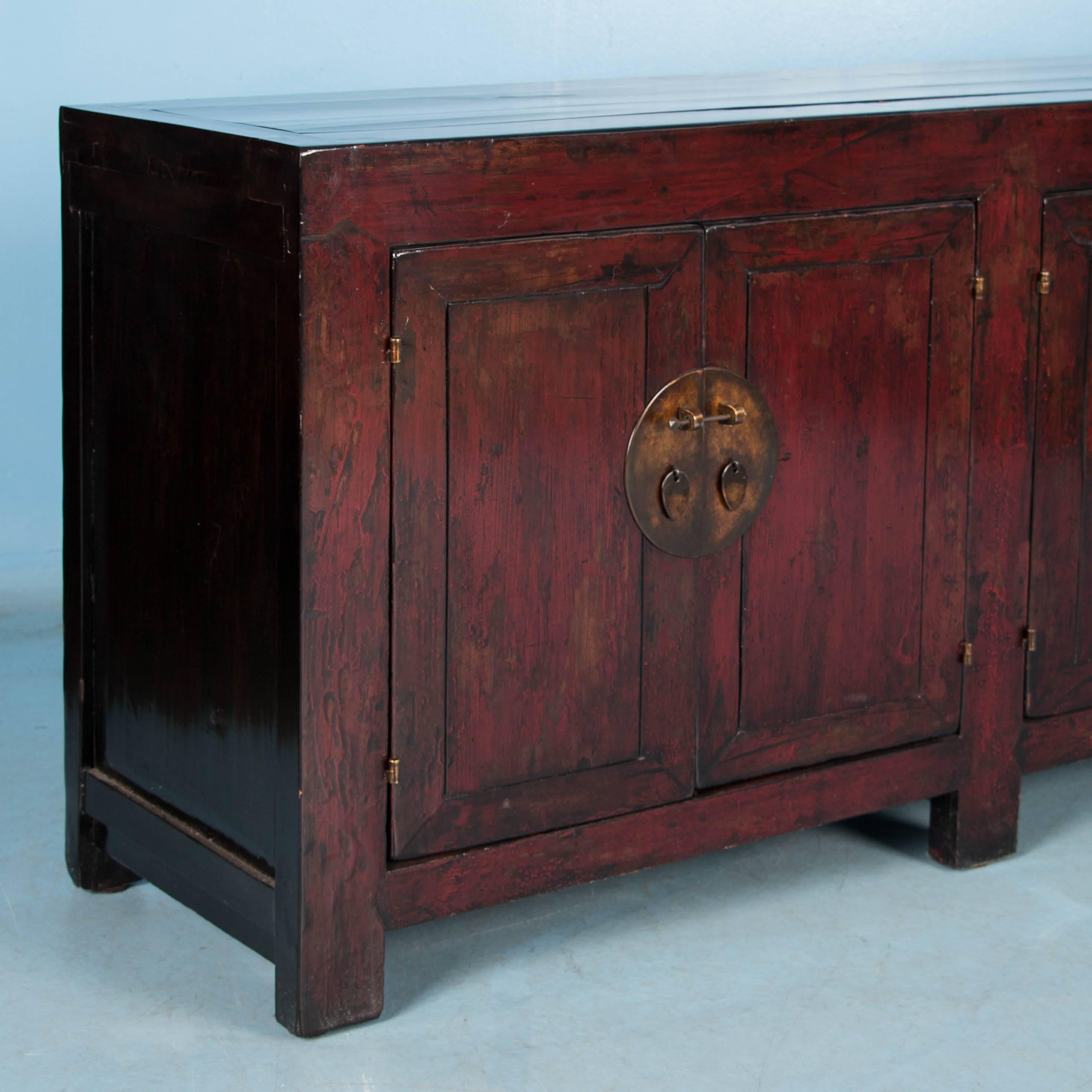 Antique Chinese Red Lacquered Sideboard 1