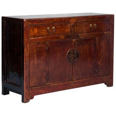 Antique Chinese Red Lacquered Sideboard
