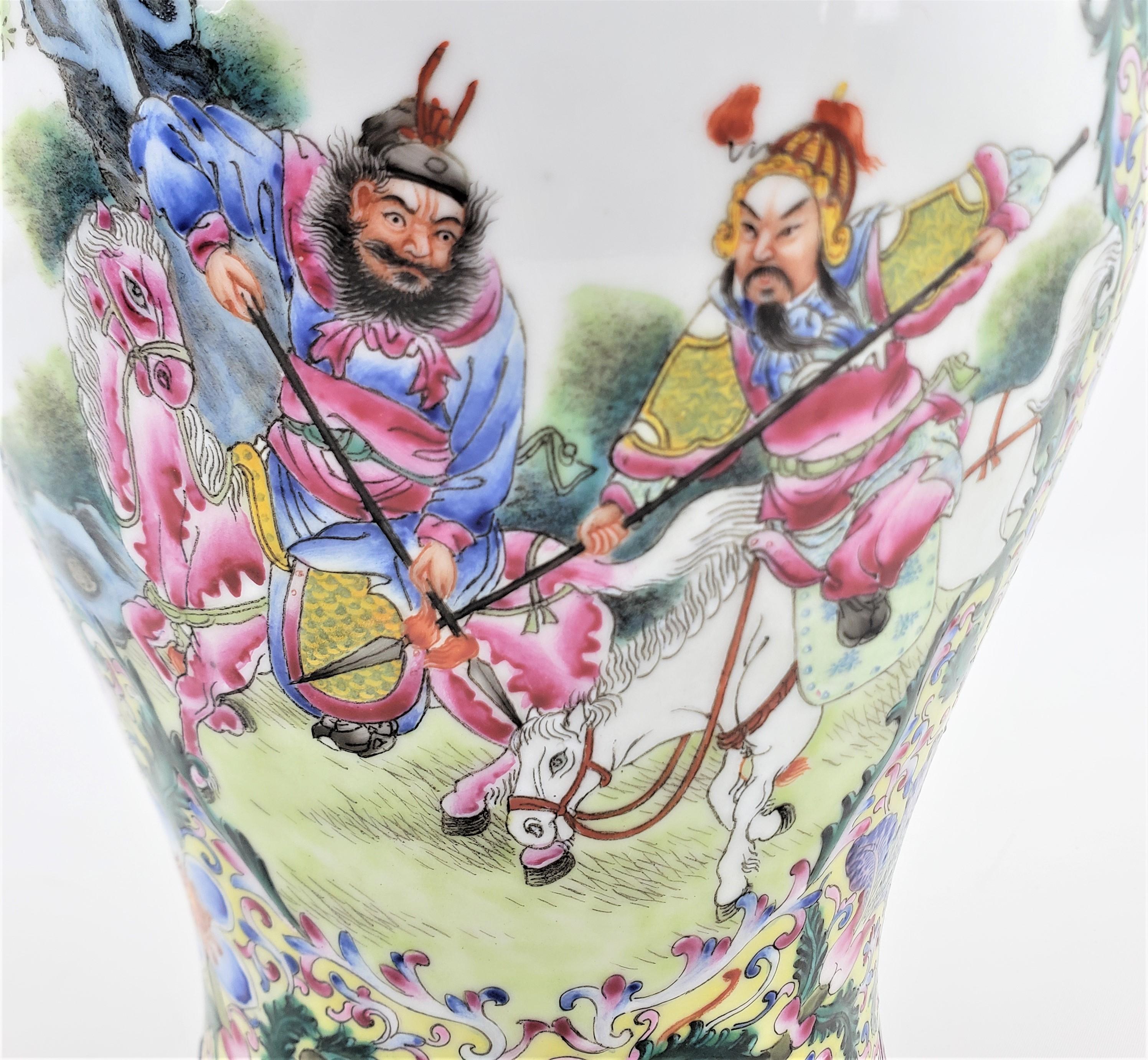 Antike chinesische Republik Ära kunstvoll handbemalte Vase oder Tischlampe Basis im Angebot 1