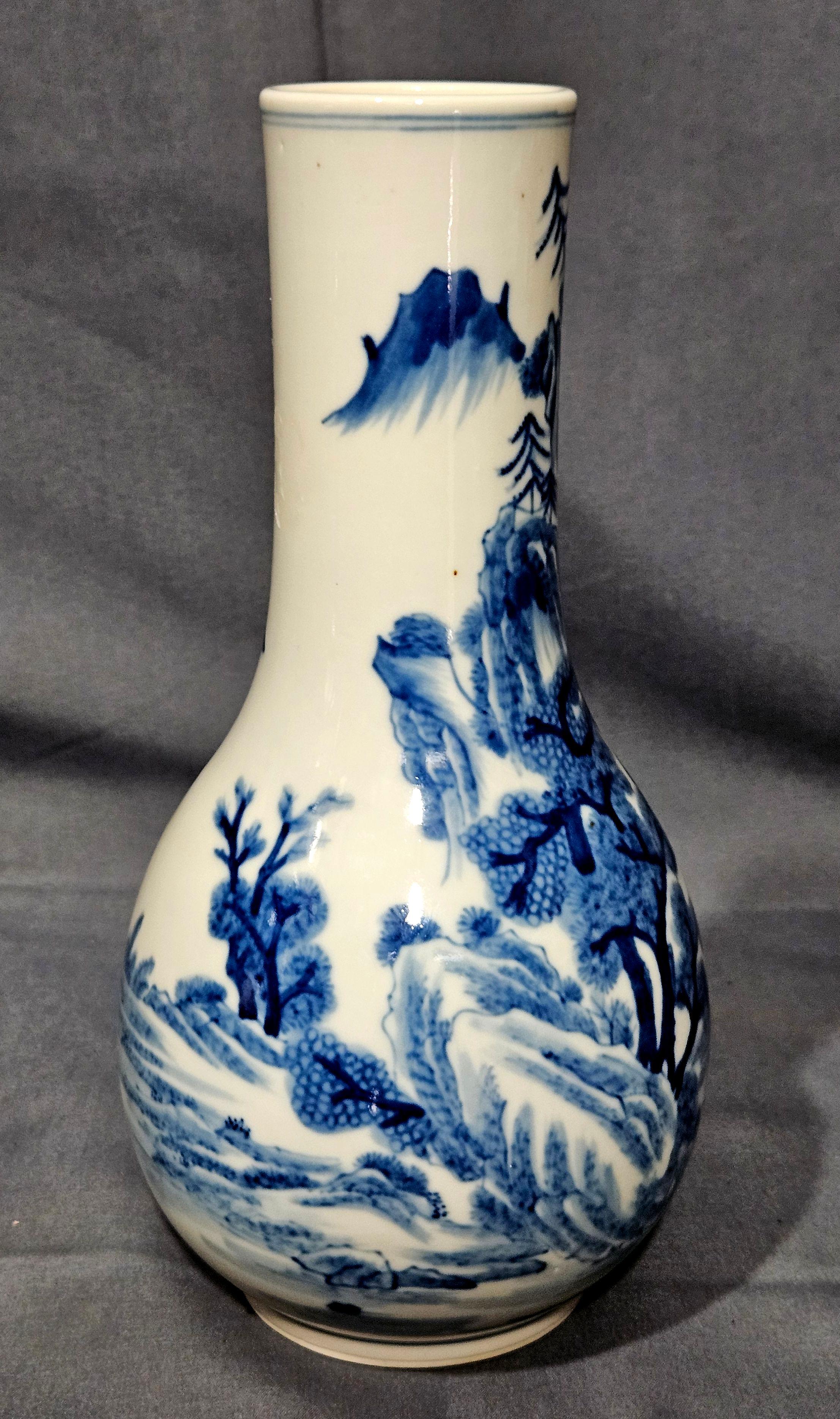 Antike chinesische Republik Unterglasurblau und Weiß Vase (Chinesisch) im Angebot