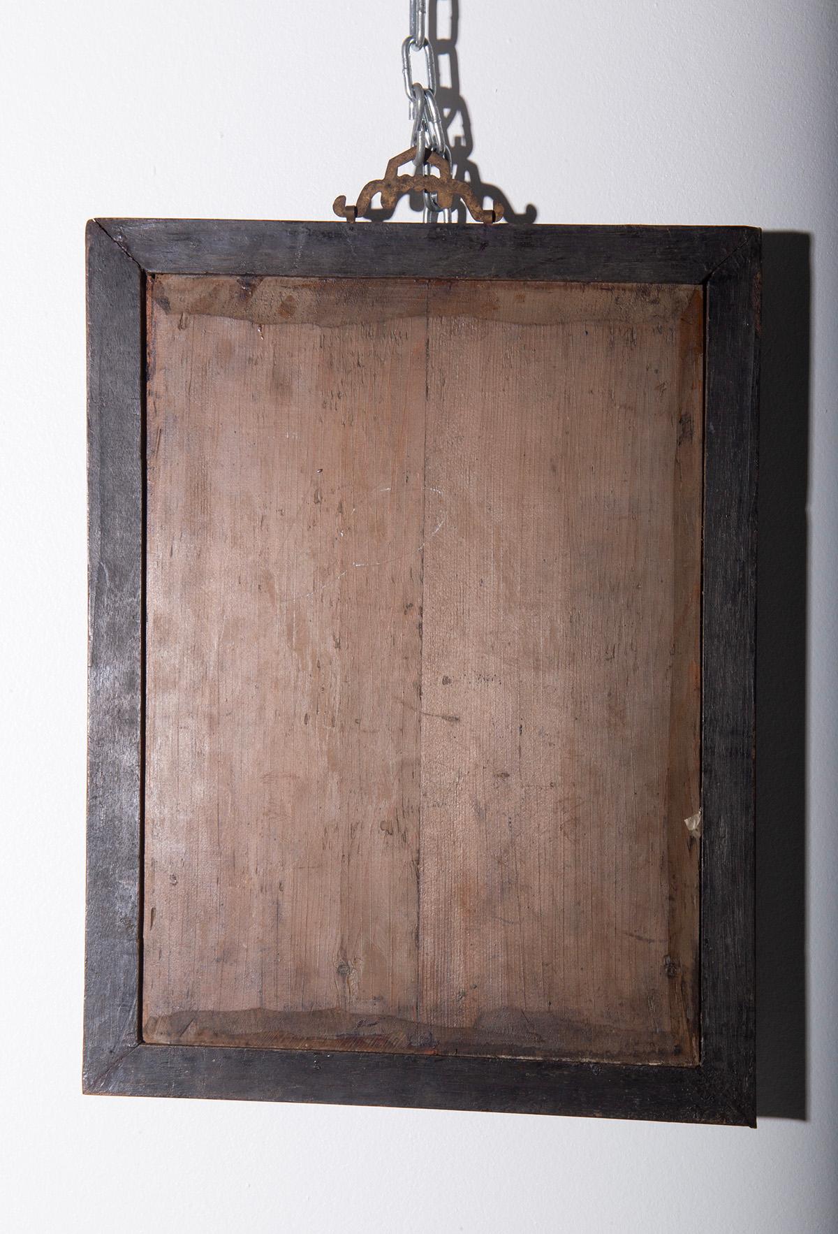 Mirror Antique Chinese reverse glass painting For Sale