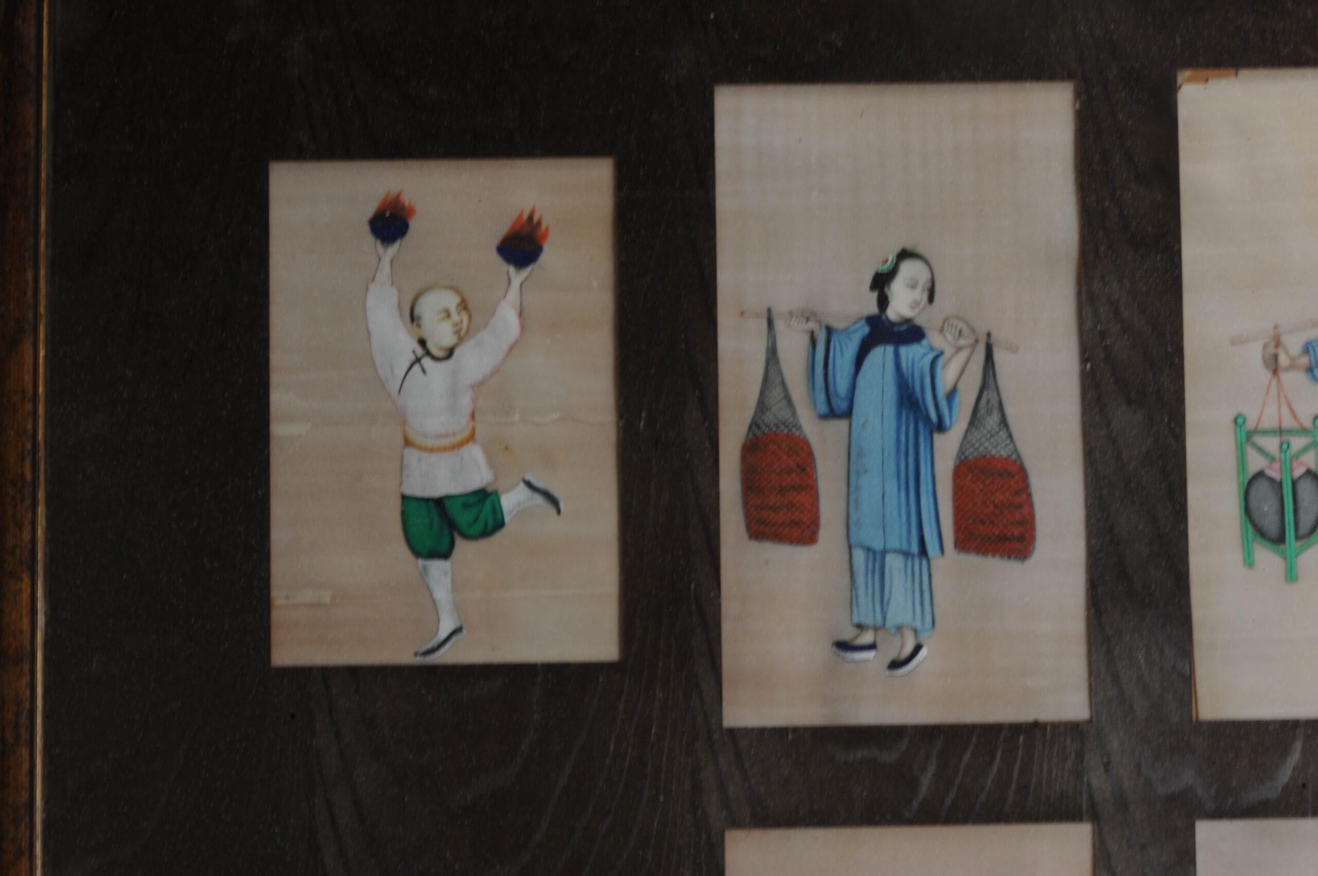 Antique Chinese Rice Pit Paintings of Figures, Absolute Top Quality, 19th C. In Good Condition For Sale In Amsterdam, Noord Holland