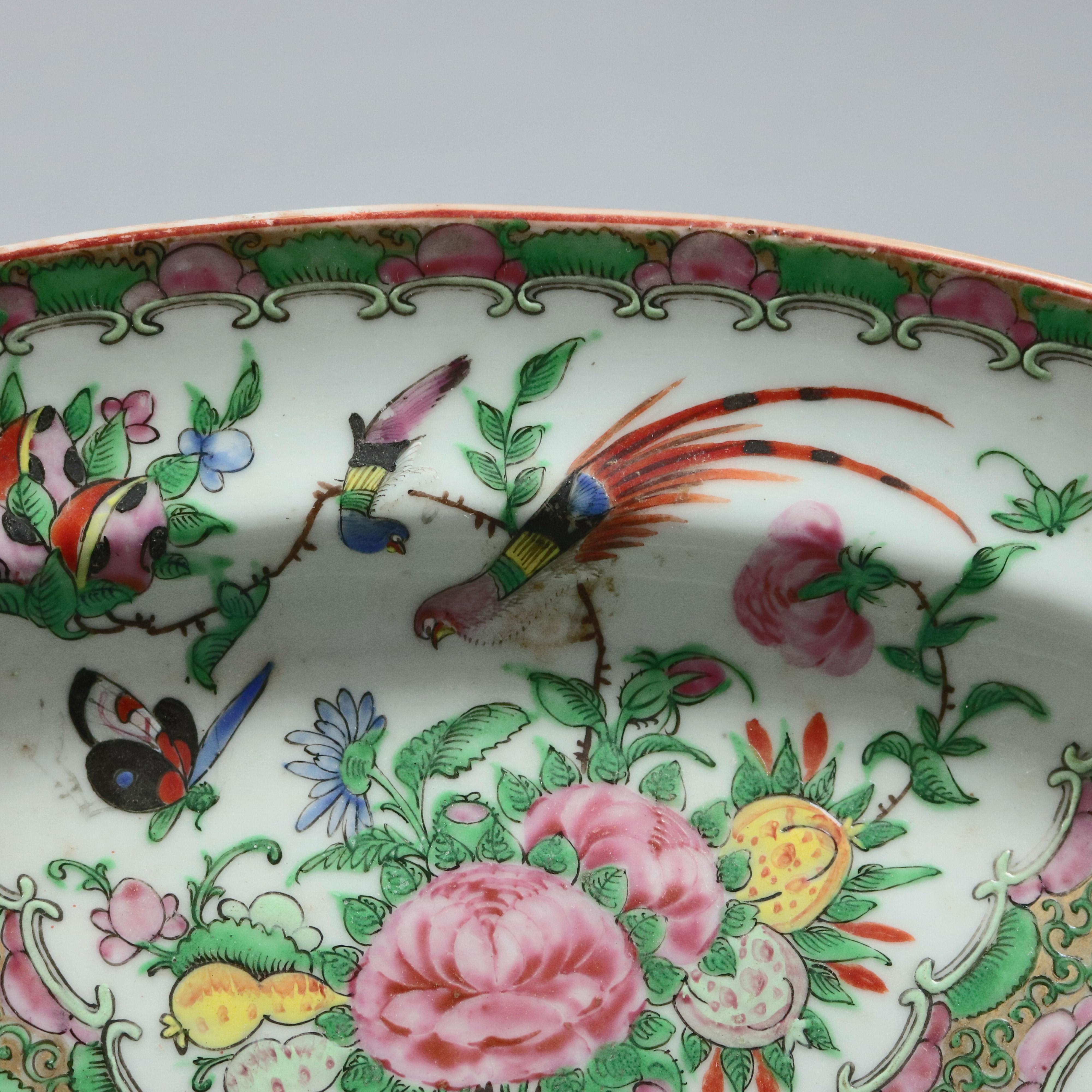 Ceramic Chinese Rose Medallion Enamel and Gilt Decorated Porcelain Platter, circa 1890