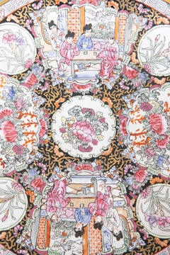 Antique Chinese Rose Medallion Famille Rose Porcelain Charger