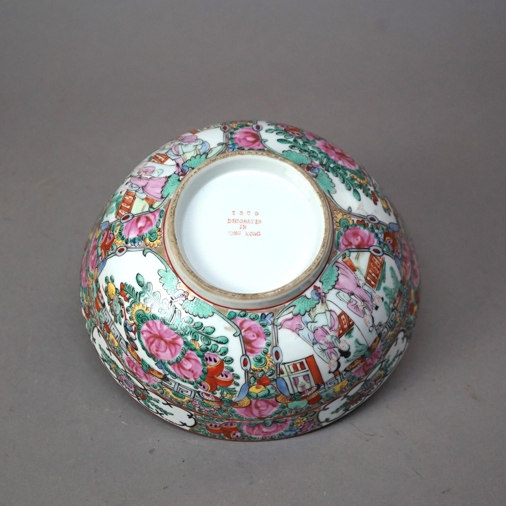 20th Century Antique Chinese Rose Medallion Porcelain Bowl Circa 1920