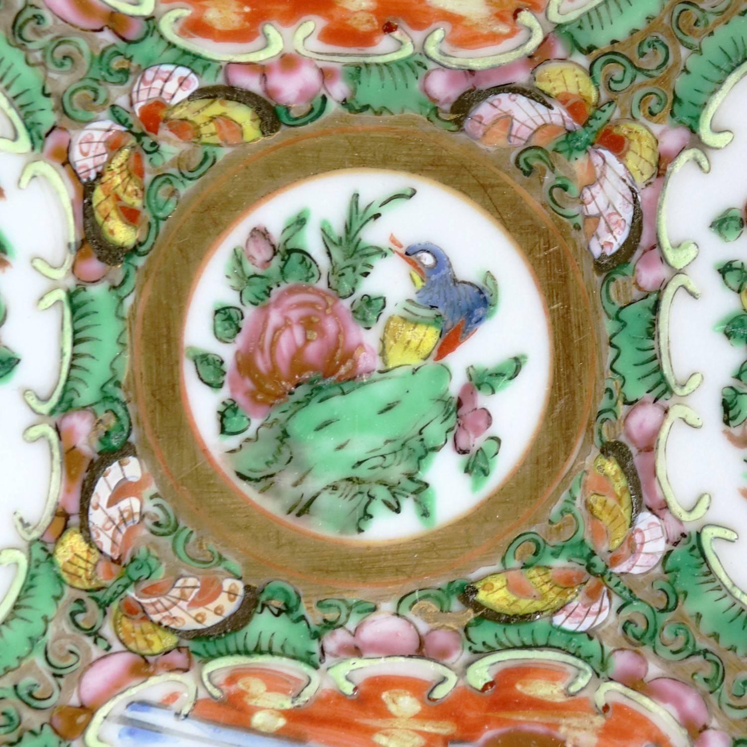 Antique Chinese Rose Medallion Porcelain Plates, Set of Two 3