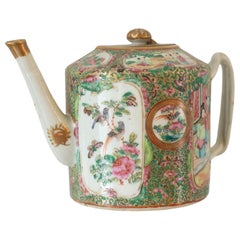 Antique Chinese Rose Medallion Teapot