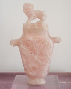 Antique Chinese Rose Quartz Carved Snuff Box