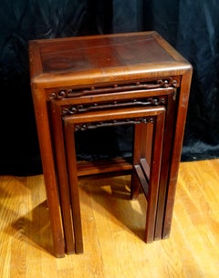 Antique Chinese Rosewood and Mahogany Nesting Tables Ric #1