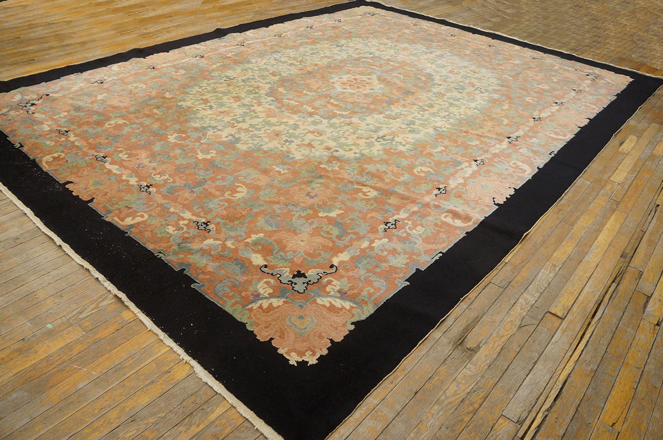 Antique Chinese rug 10' 1'' x 13' 9''.