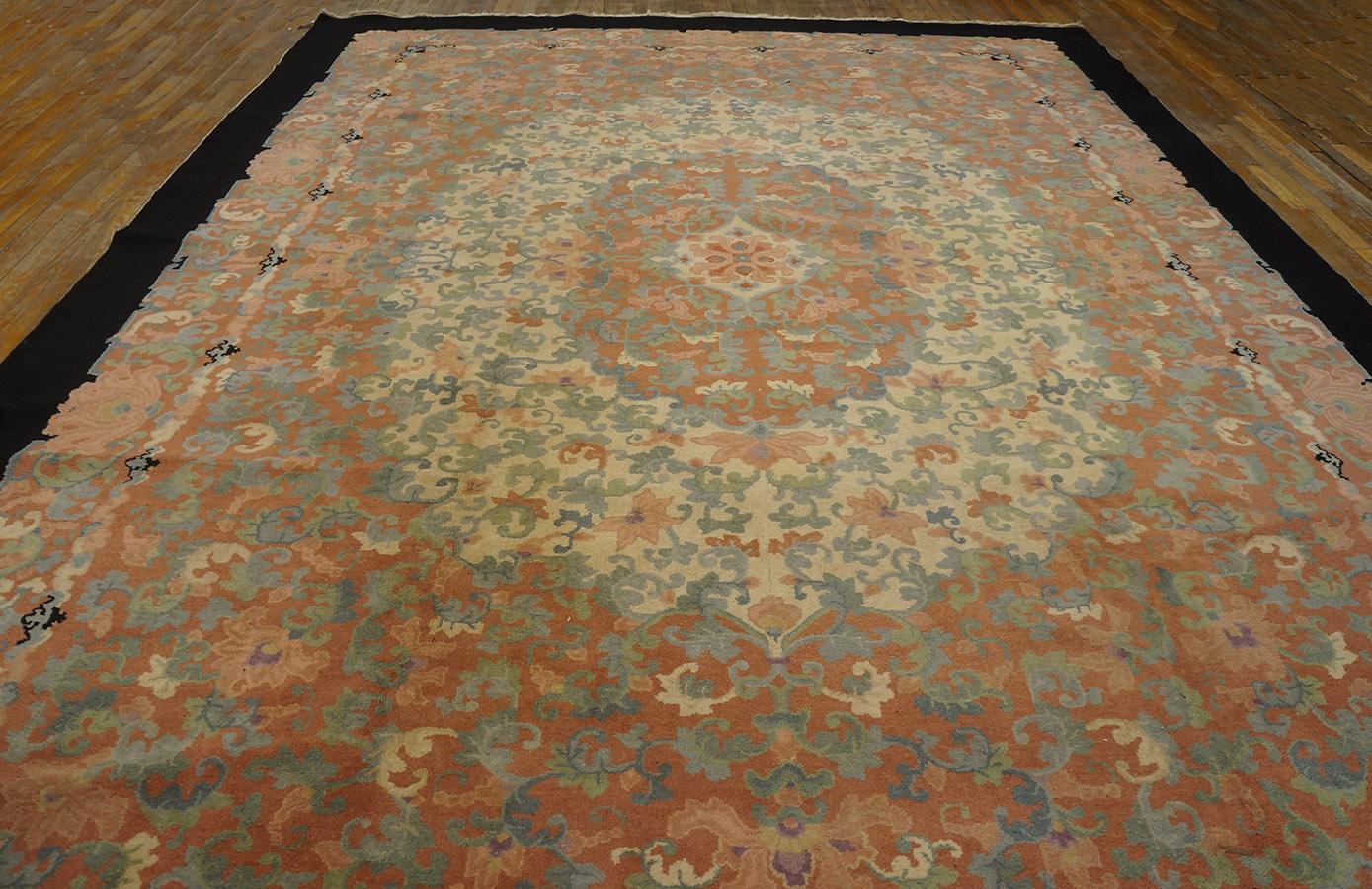 Antique Chinese Rug 10' 1'' x 13' 9'' In Good Condition For Sale In New York, NY