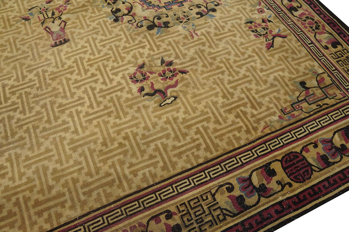 Antique Chinese Rug 10' 9'' x 17' 3'' In Good Condition For Sale In New York, NY