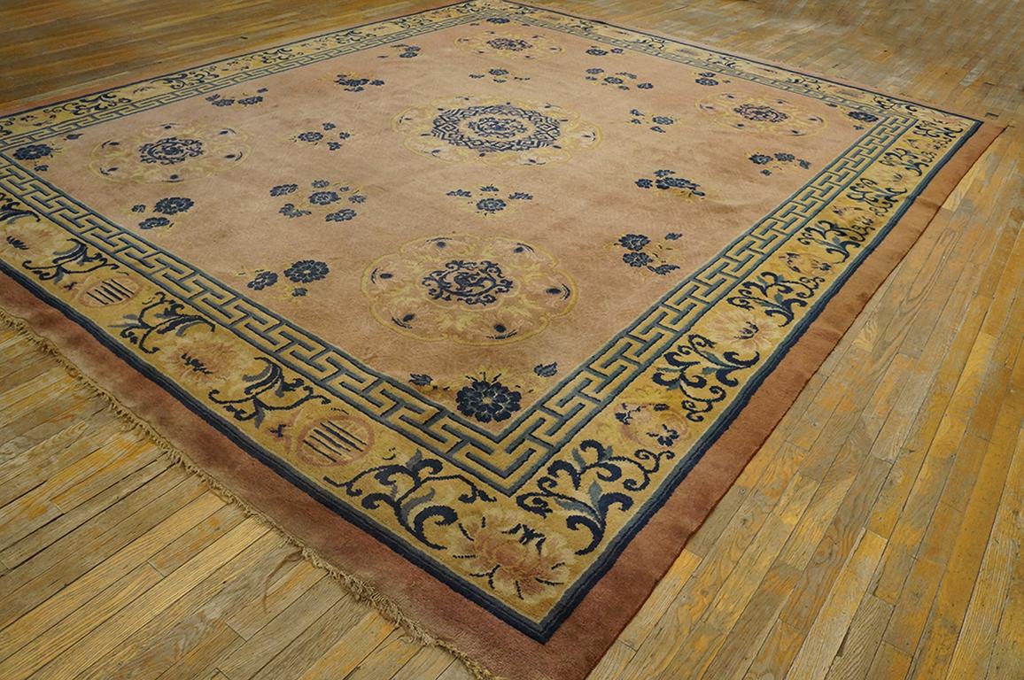 Hand-Knotted Early 20th Century Chinese Carpet ( 10'10