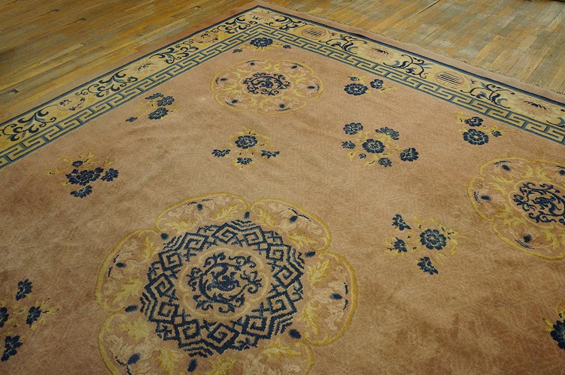 Wool Early 20th Century Chinese Carpet ( 10'10