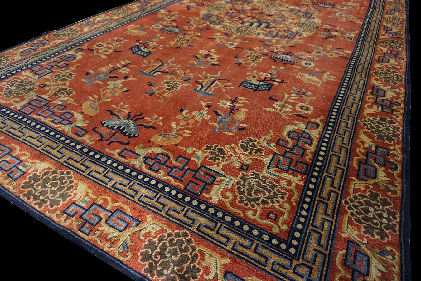Wool Early 20th Century Chinese Carpet ( 10'4