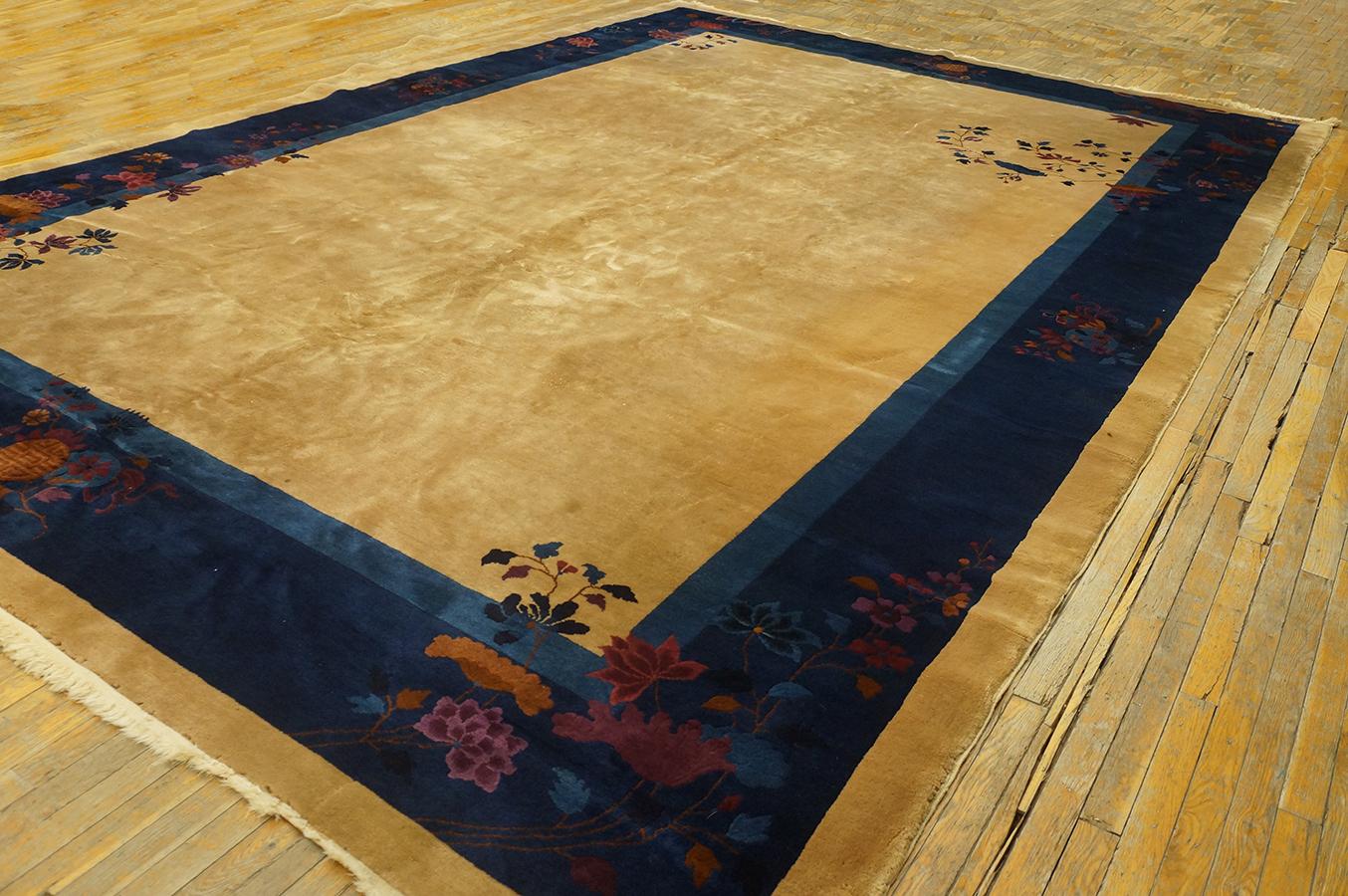 Hand-Knotted 1920s Chinese Art Deco Carpet ( 11' 1