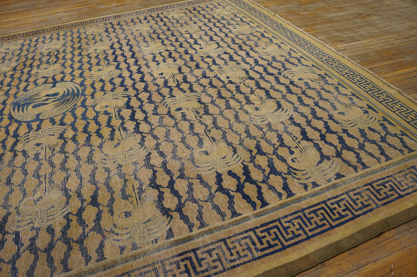 Late 19th Century Chinese Carpet ( 11'6'' x 14'6'' - 350 x 442 ) For Sale 6