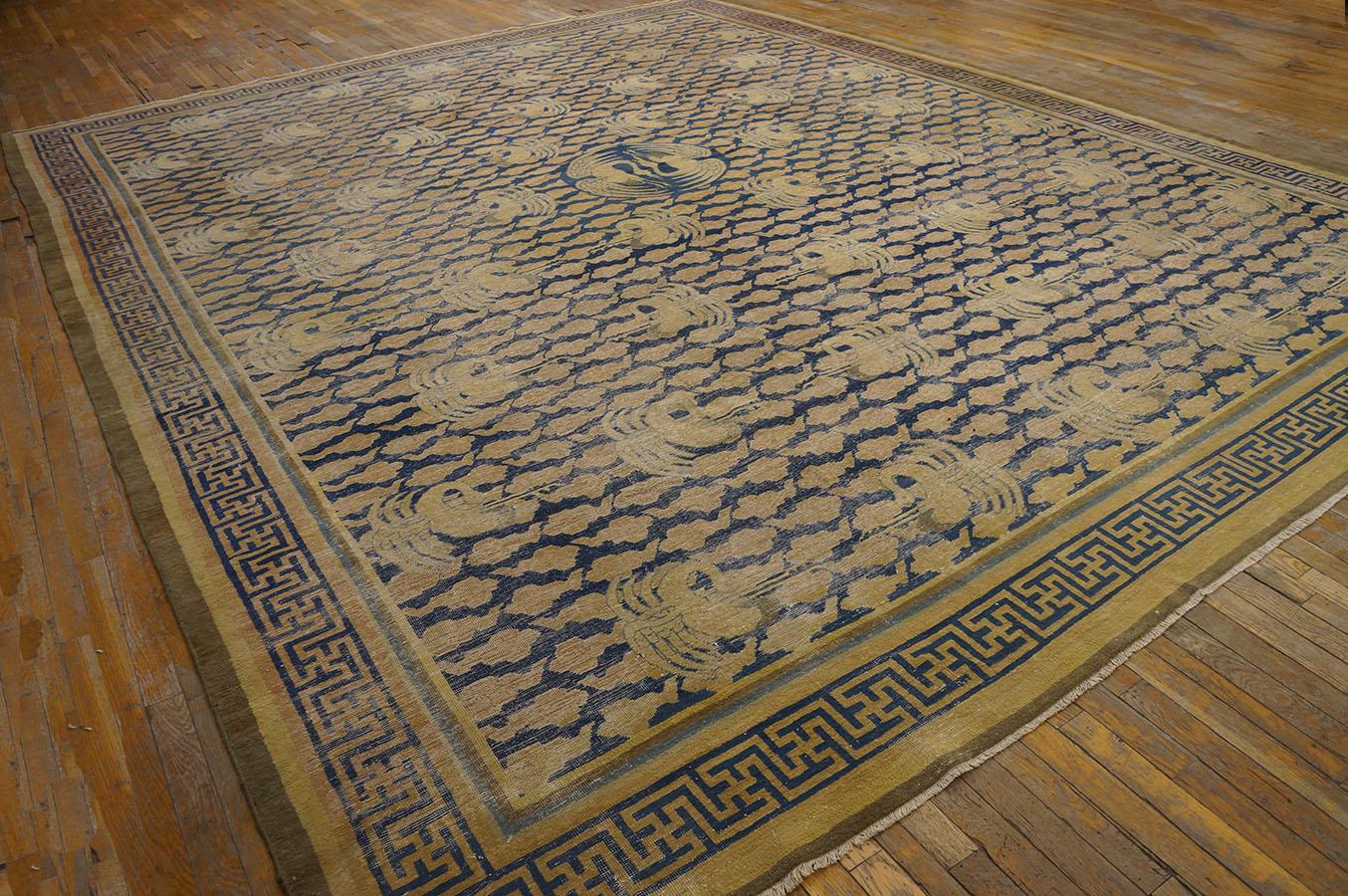 Wool Late 19th Century Chinese Carpet ( 11'6'' x 14'6'' - 350 x 442 ) For Sale