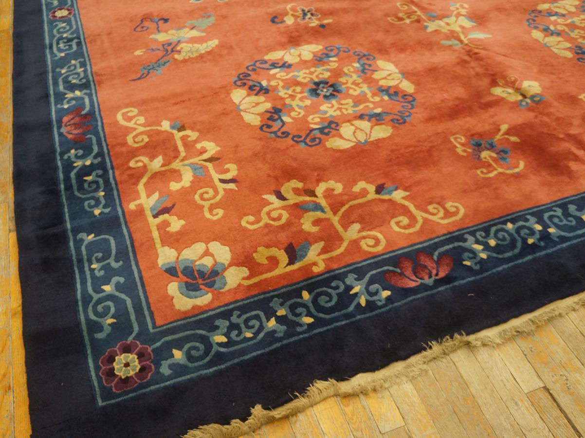 Wool Early 20th Century Chinese Peking Carpet ( 11'9
