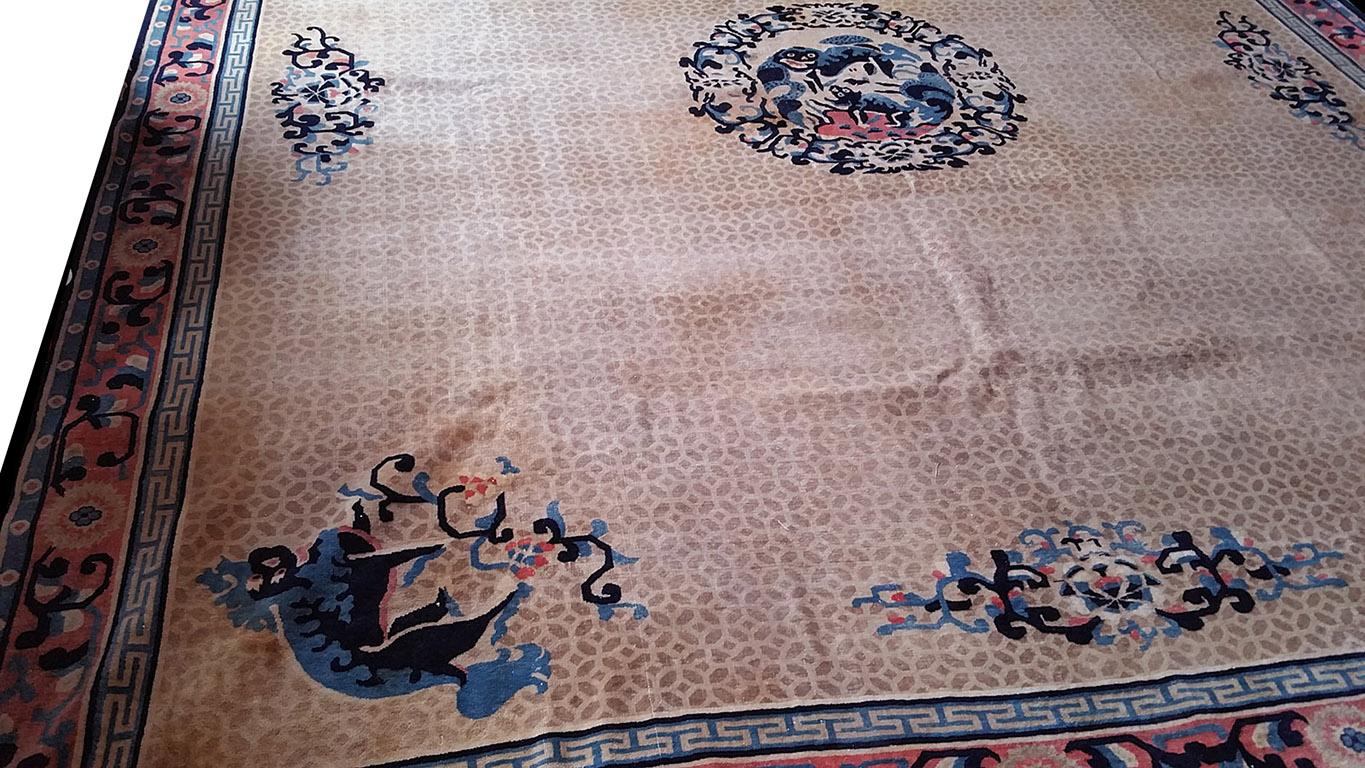 Hand-Knotted Antique Chinese Rug For Sale