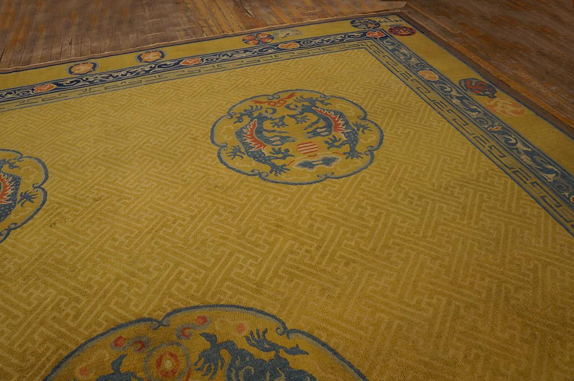 Early 20th Century Chinese Dragon Carpet ( 12' x 15'6