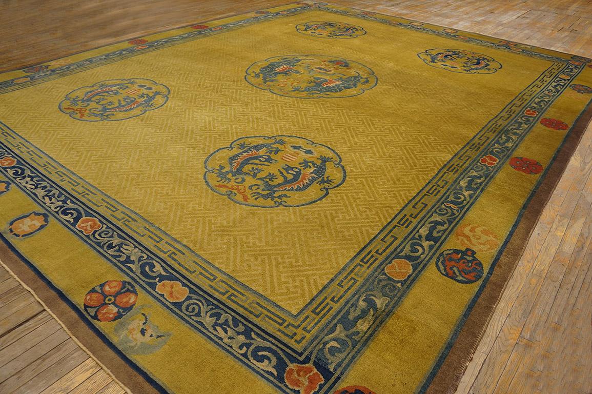 Wool Early 20th Century Chinese Dragon Carpet ( 12' x 15'6