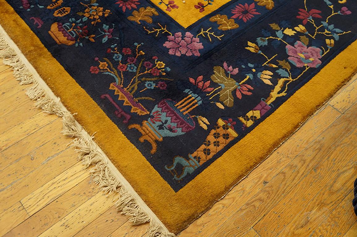 Hand-Knotted Antique Chinese Rug 12' 2