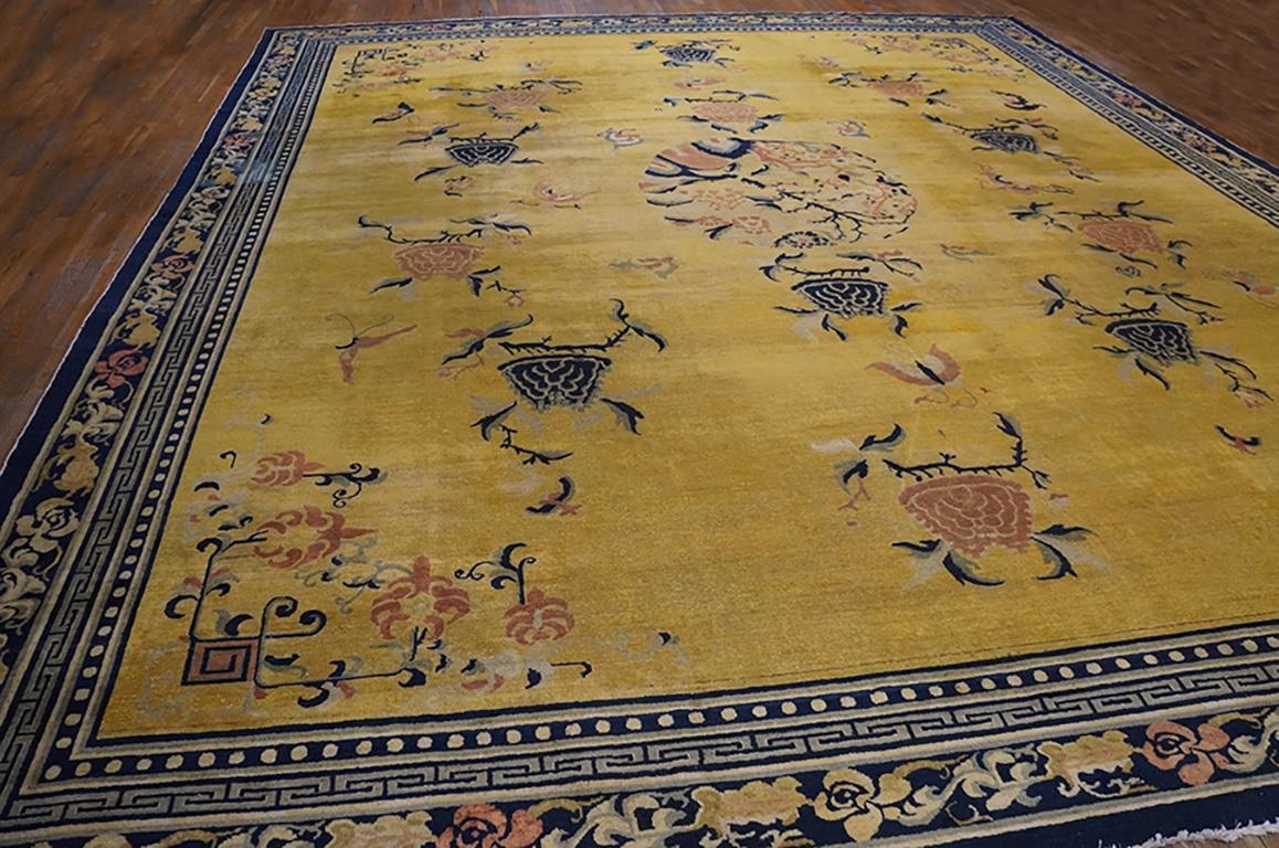 Hand-Knotted Antique Chinese Carpet