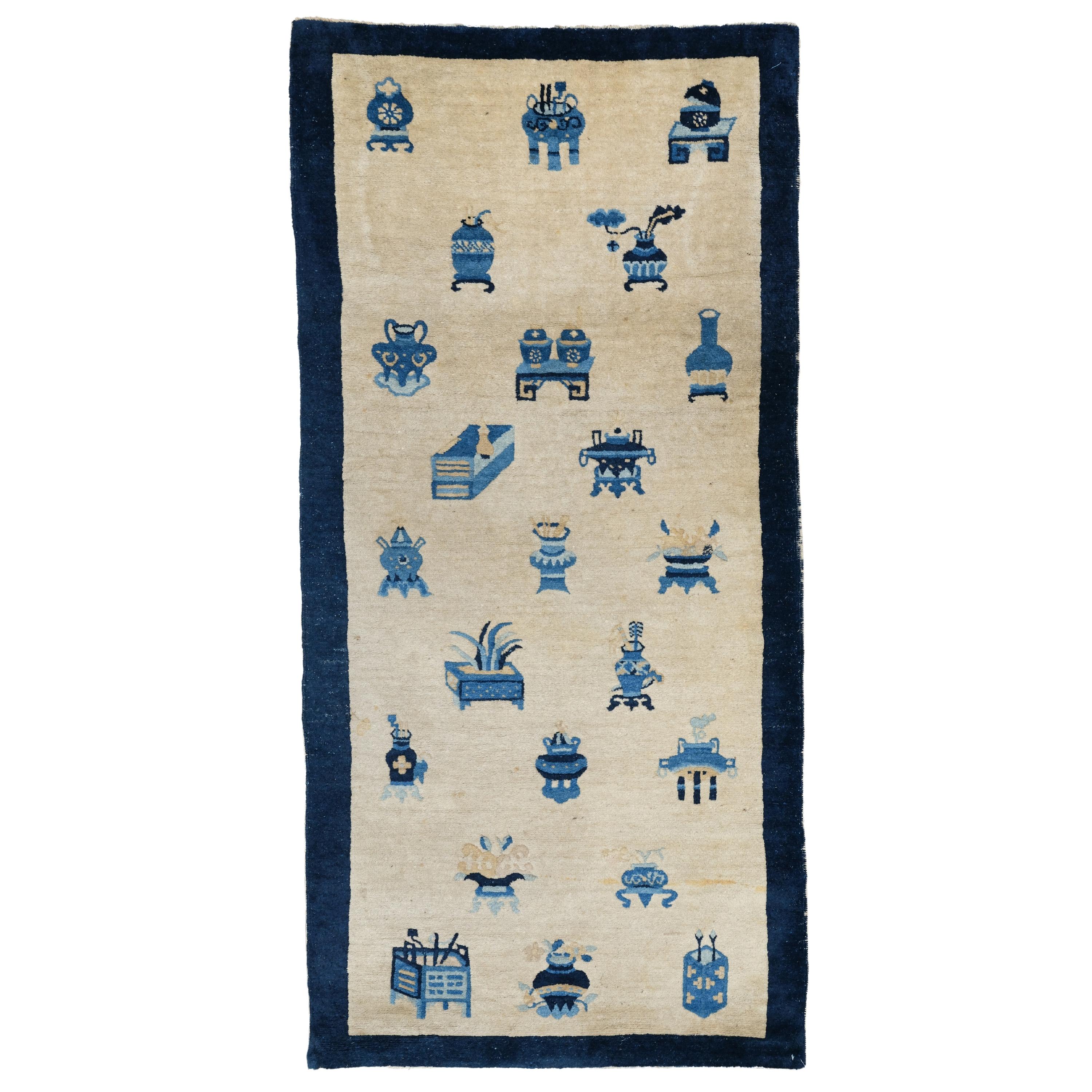 Antiker chinesischer Teppich – 19. Jahrhundert, chinesischer Teppich, antiker Teppich, chinesischer Teppich