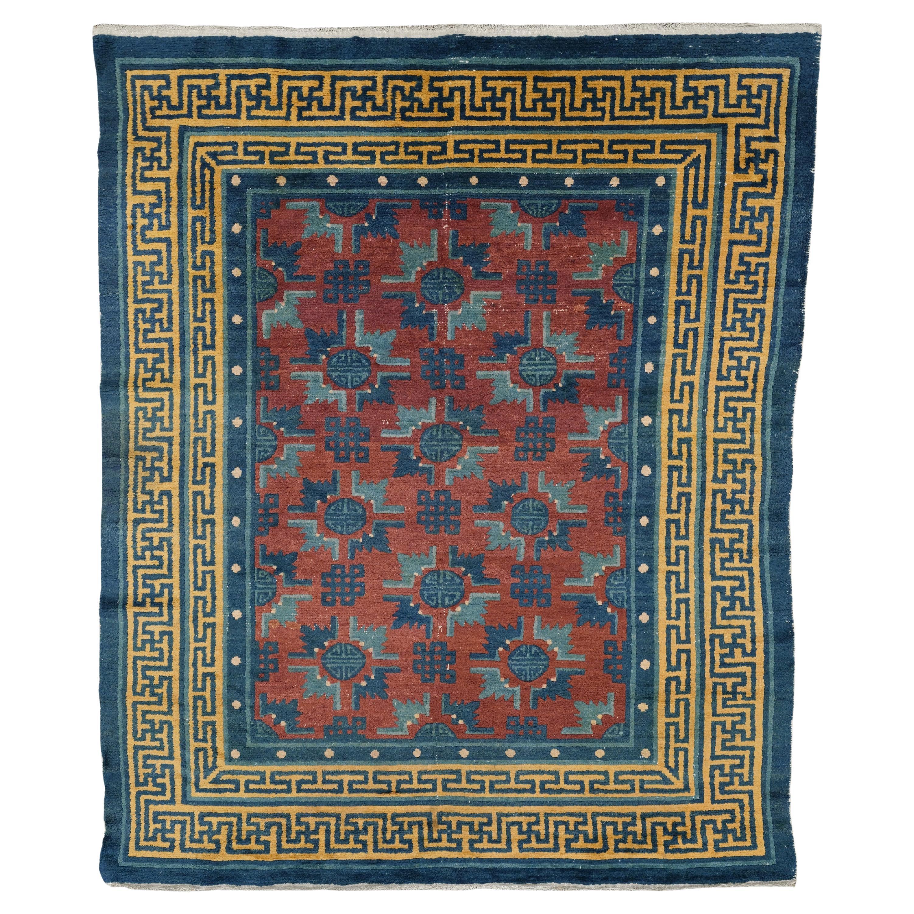 Antiker chinesischer Teppich - 19. Jahrhundert Chinesischer Teppich, Vintage-Teppich, chinesischer Teppich