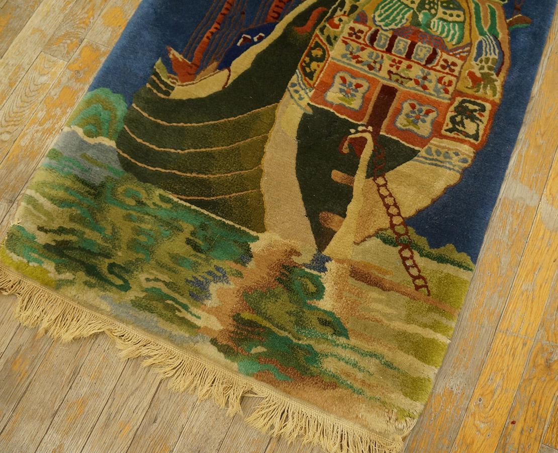 1920s Chinese Art Deco Carpet with Nautical Theme ( 2'3'' x 4' - 68 x 120 ) For Sale 3