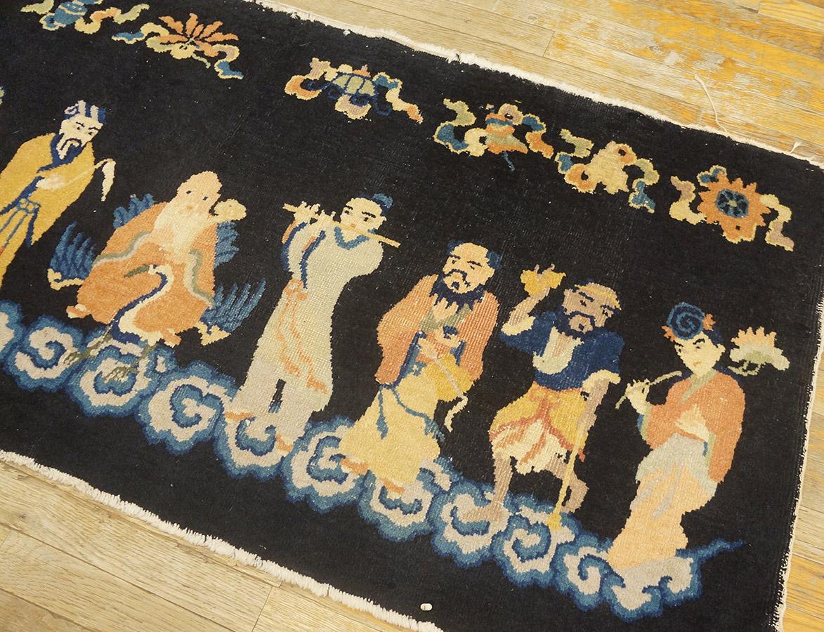 Wool 1920s Pictorial Chinese Art Deco Carpet ( 5'6