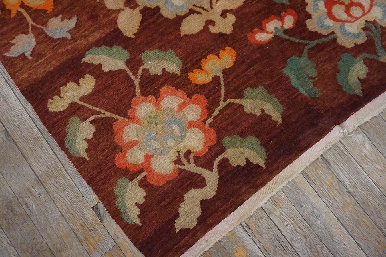 Early 20th Century Chinese Tibetan Carpet ( 3' x 5' - 90 x 152 ) For Sale 5