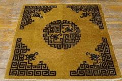 Early 20th Century Chinese Peking Dragon Carpet ( 4' x 4' - 122 x 122 )