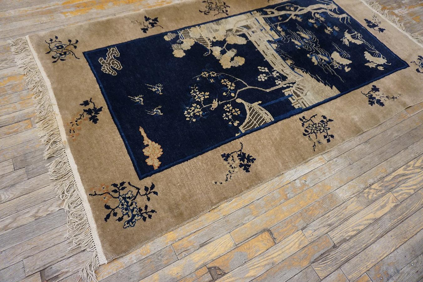 Hand-Knotted Early 20th Century Chinese Carpet ( 4' x 6'8