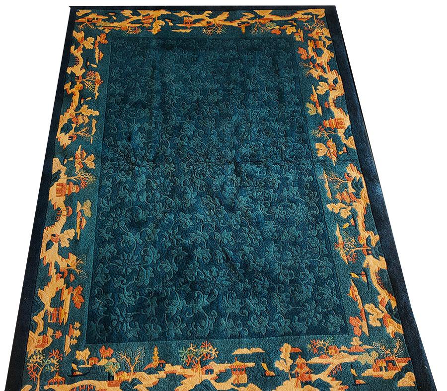 Wool Early 20th Century Chinese Peking Carpet ( 5' x 6'10'' - 152 x 208 ) For Sale