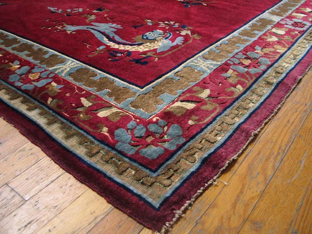 Hand-Knotted Antique Chinese Rug 6' 4