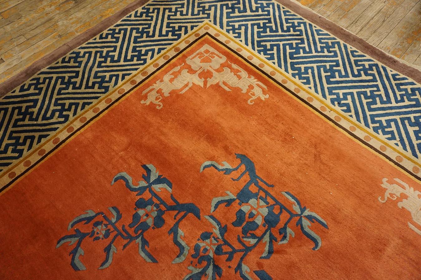 Wool Early 20th Century Chinese Carpet ( 7'7