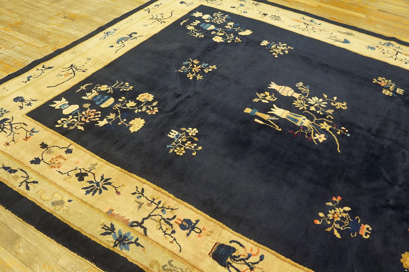 Wool Antique Chinese Rug 7' 9'' x 9' 6'' For Sale