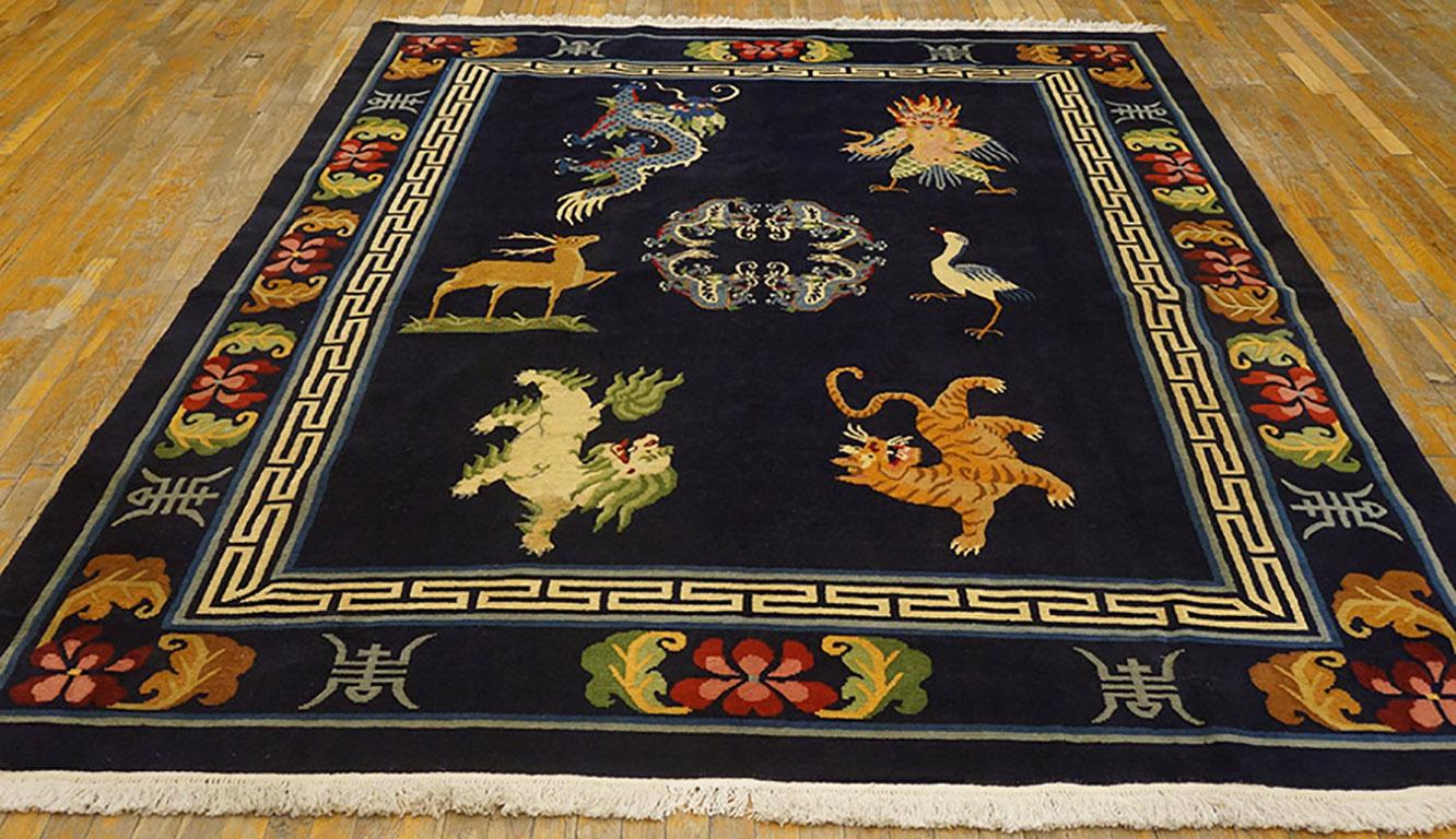 Hand-Knotted 1940s Chinese Tibetan Carpet ( 8' x 10' - 245 x 305 ) For Sale