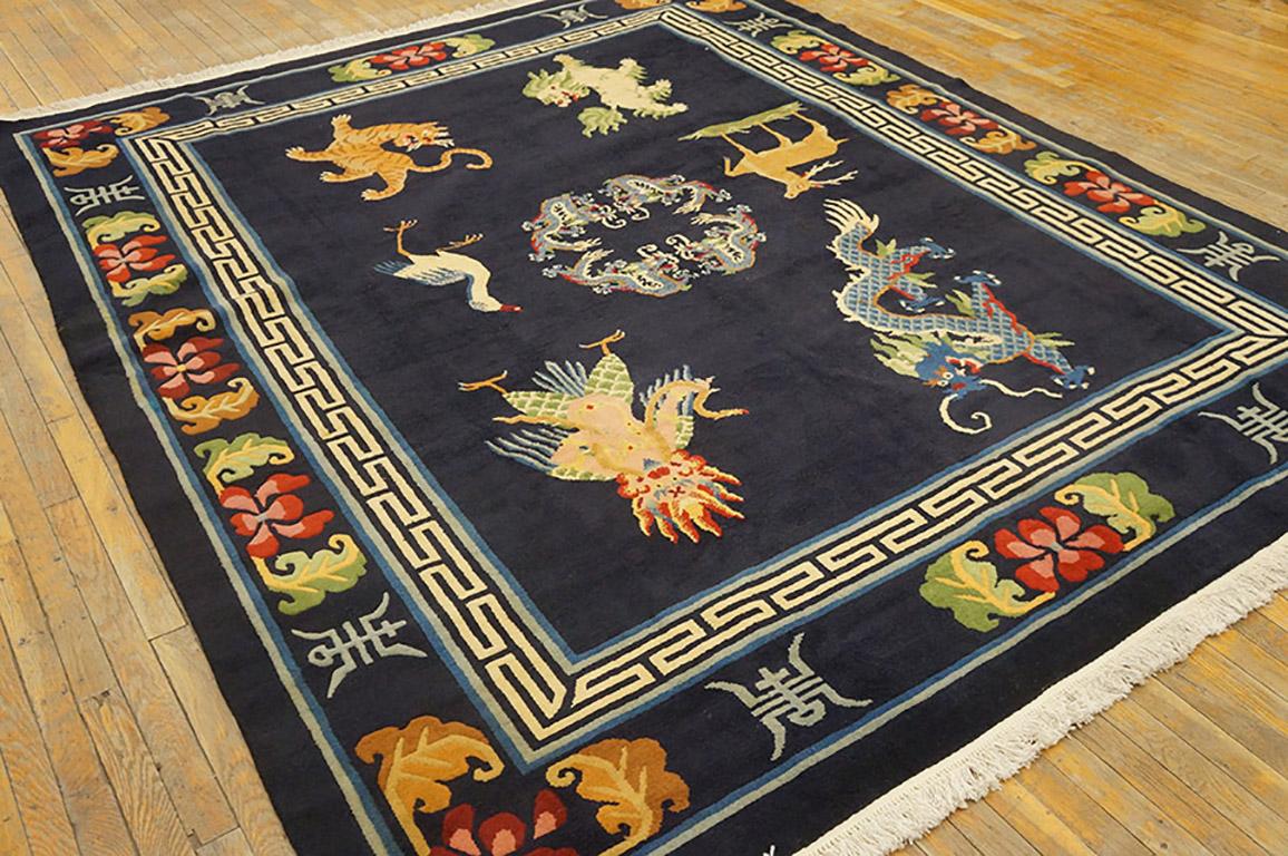 Hand-Knotted 1940s Chinese Tibetan Carpet ( 8' x 10' - 245 x 305 ) For Sale