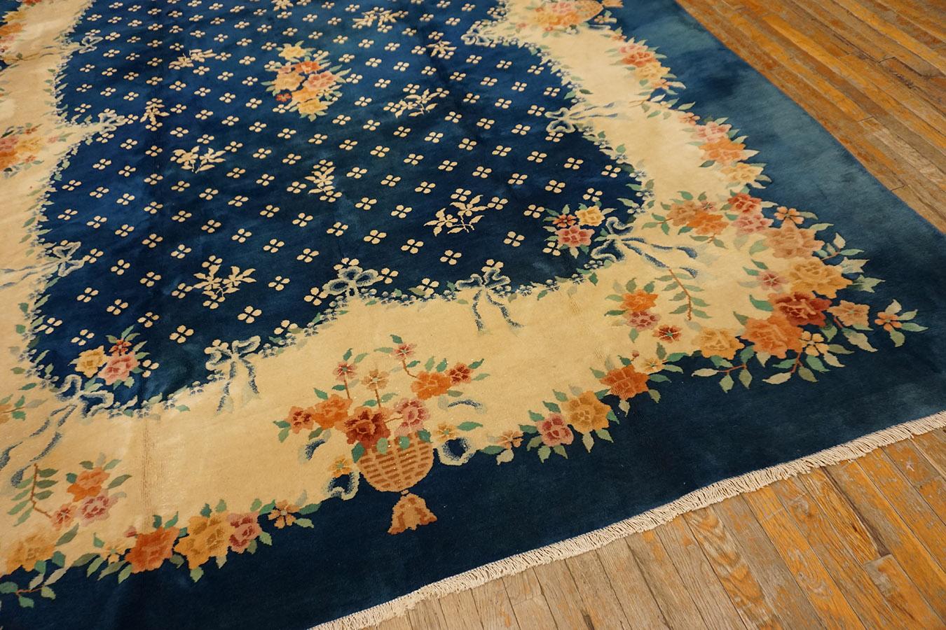 Mid-20th Century 1930s Chinese Art Deco Carpet ( 9' x 11'4