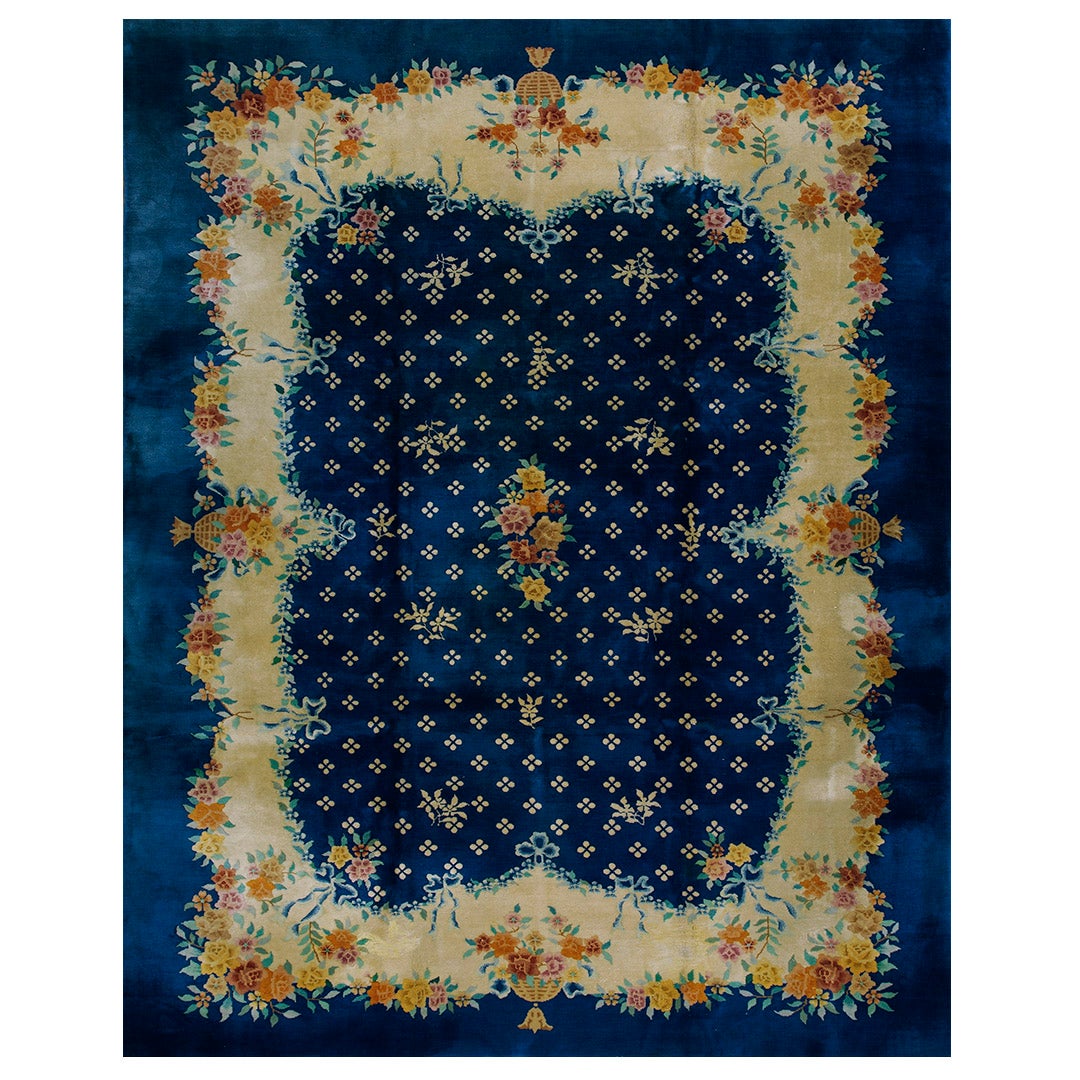 Tapis chinois Art Déco des années 1930 ( 9' x 11'4" - 275 x 345 )