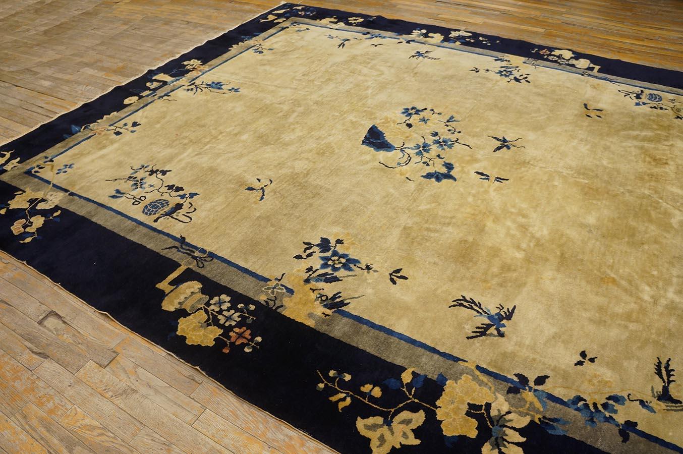 Alfombra china de Pekín de principios del siglo XX ( 9' x 11'6